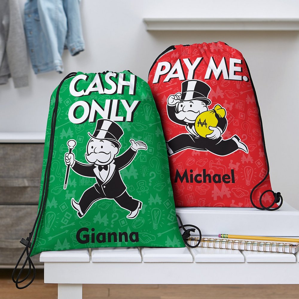Mr. Monopoly Character Drawstring Bag