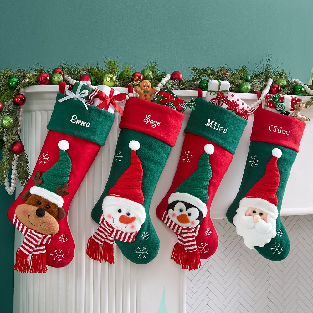 Characters in Caps Christmas Stocking