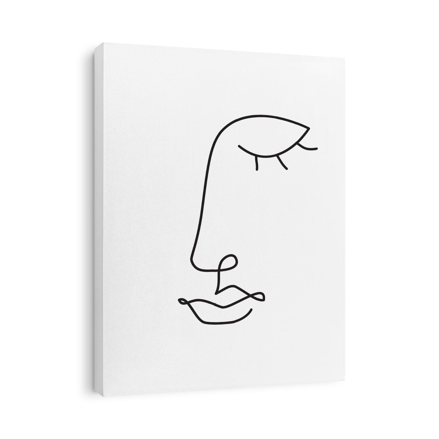 abstract face one line drawing. Portrait minimalistic style