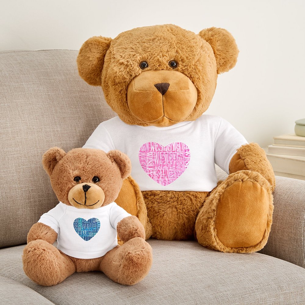 Signature Script Heart Plush Teddy Bear T-Shirt