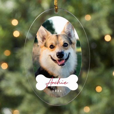 Dog Bone Photo Oval Acrylic Keepsake