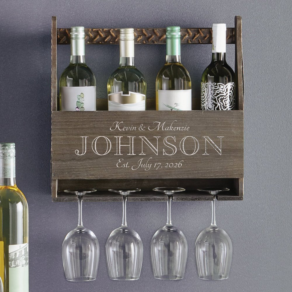 Love's Toast Personalized Wooden Wine Rack