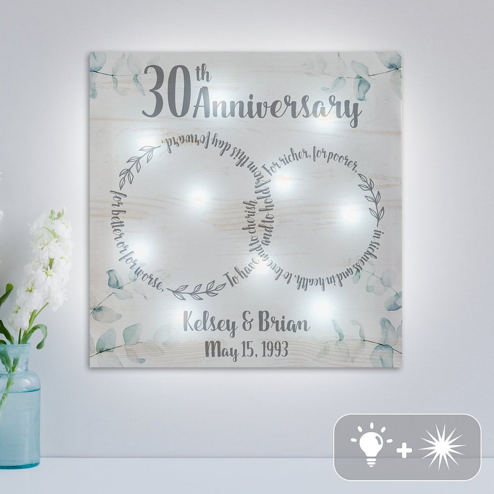 TwinkleBright® LED Personalized Anniversary Love Circles Canvas