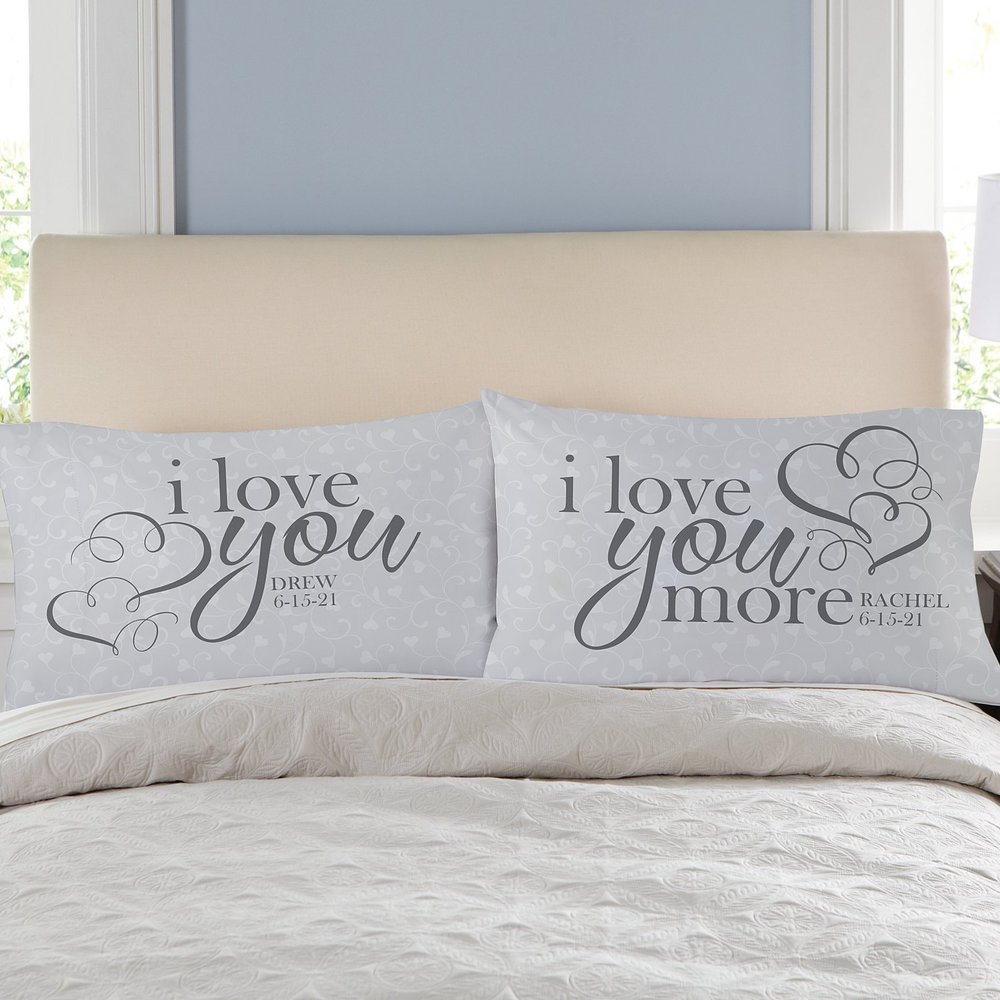 Love You More Personalized Pillowcase Duo