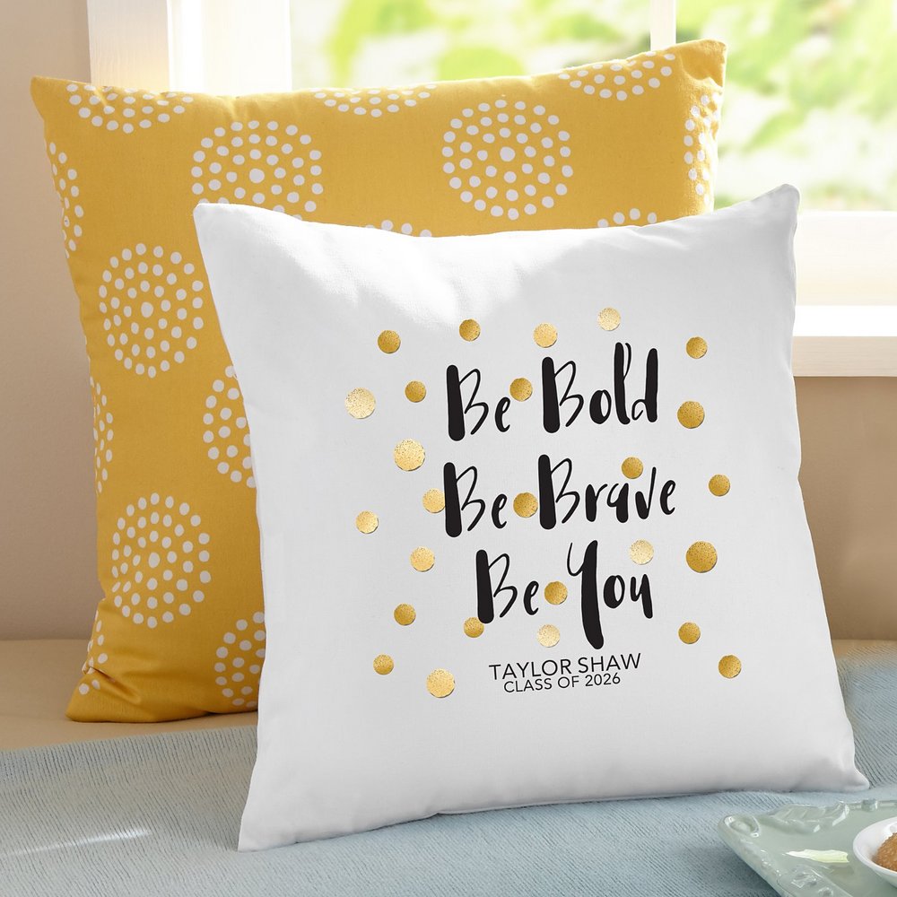 Be Bold Graduate Personalized Cushion