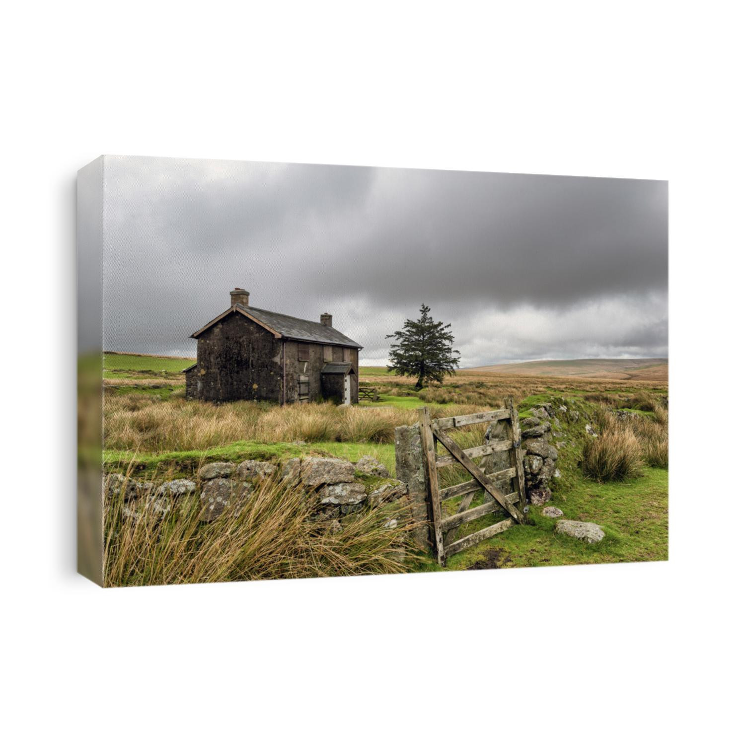A derelict and abandoned farmhouse at Nun's Cross a remote part of Dartmoor National Park near Princetown in Devon
