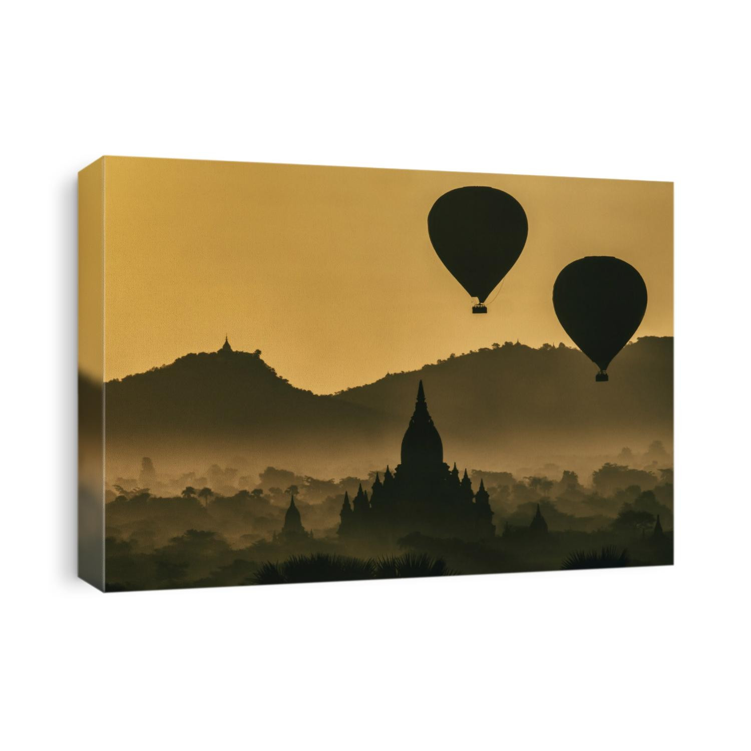Hot air balloons at sunrise in Bagan, Burma