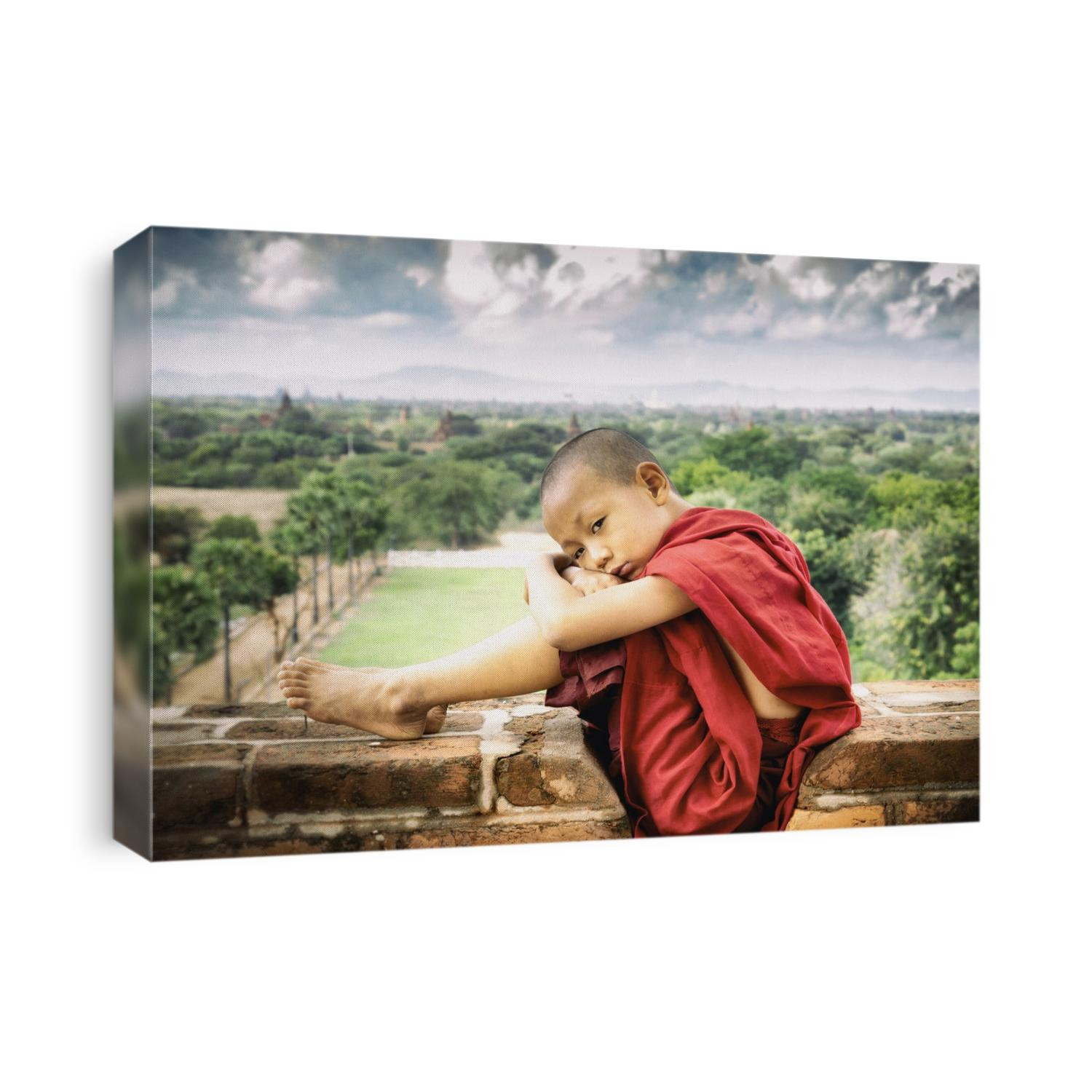 Young burmese monk in Bagan, Burma