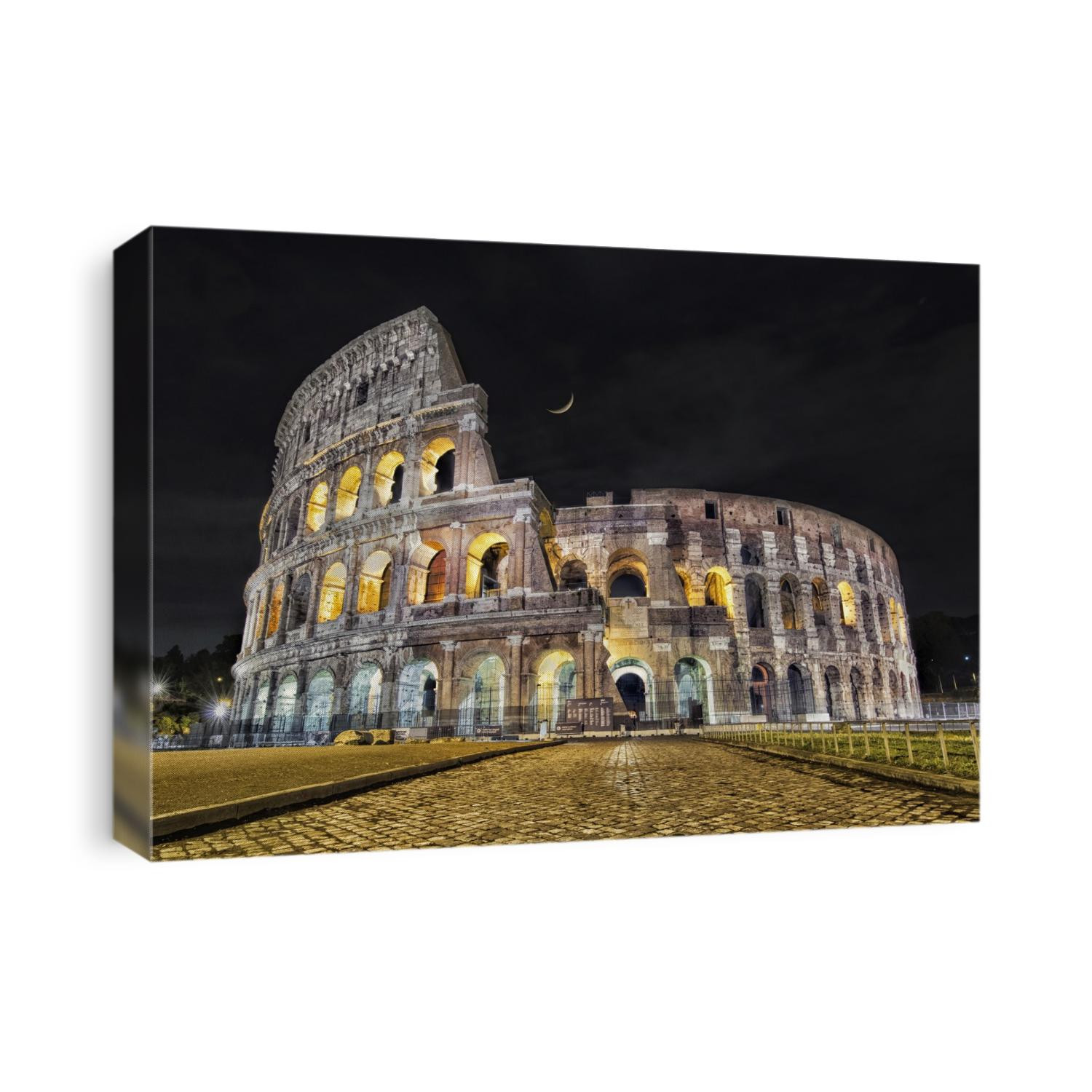 The Coliseum after dark in Rome, Italy