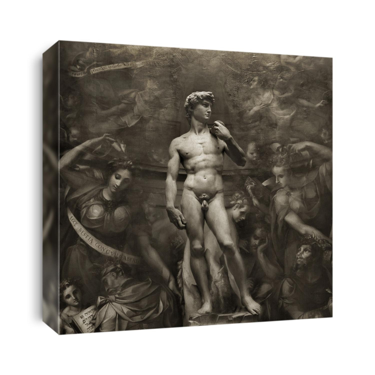 MichaelAngelos David montage in Florence, Italy