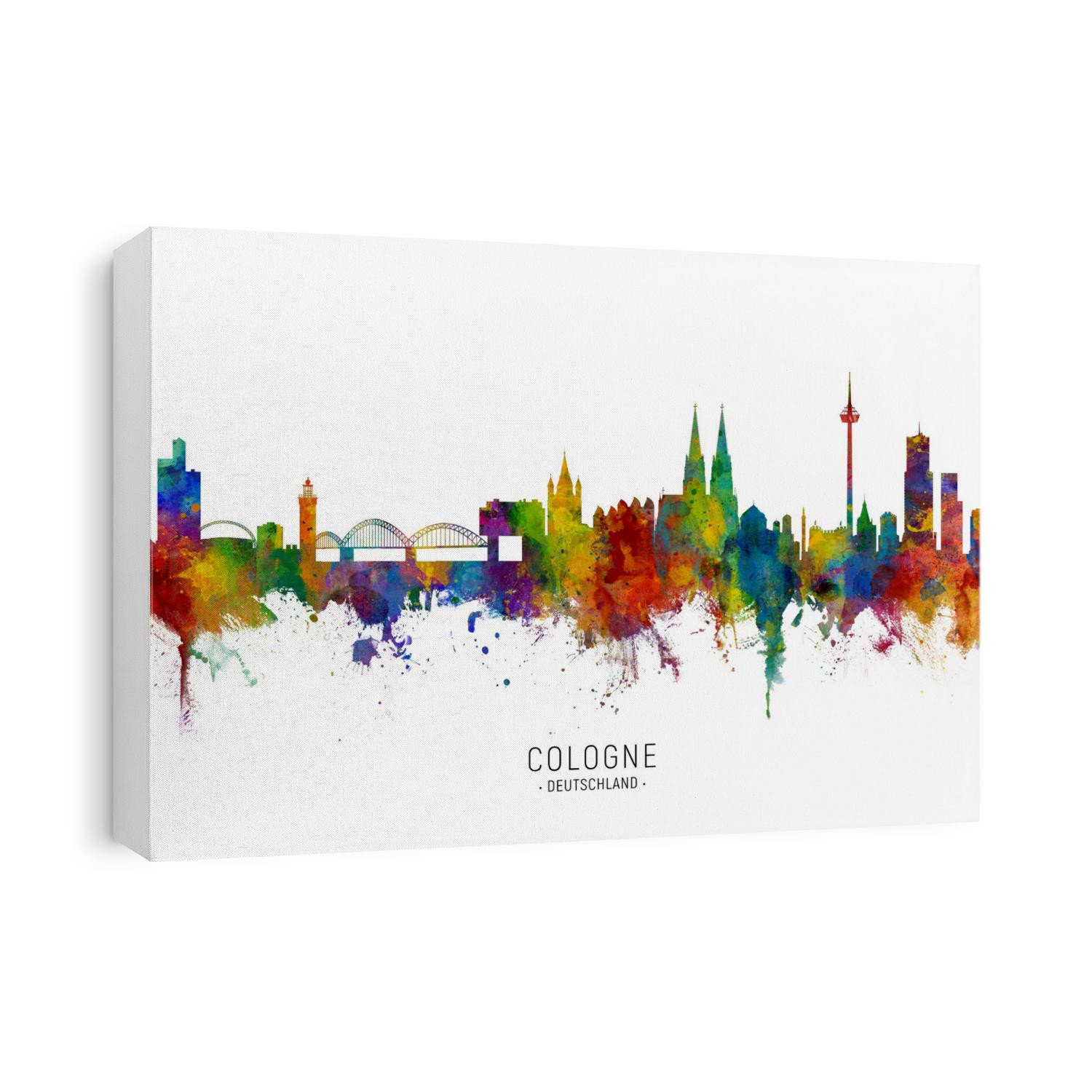 Watercolor art print of the skyline of Cologne, Germany (Koln) 