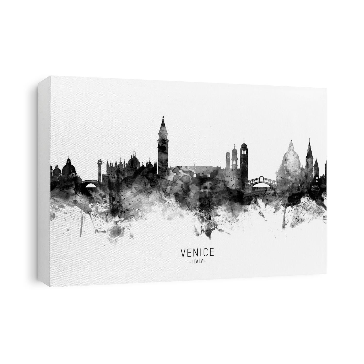 Watercolor art print of the skyline of Venice, Italy