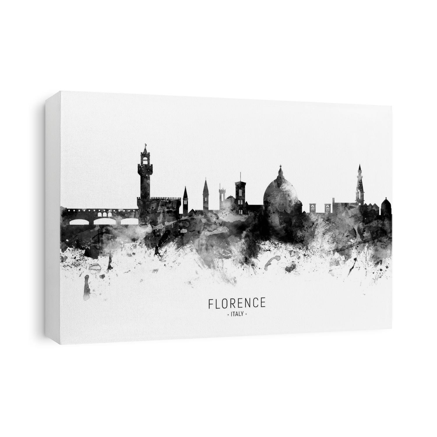 Watercolor art print of the skyline of Florence, Italy