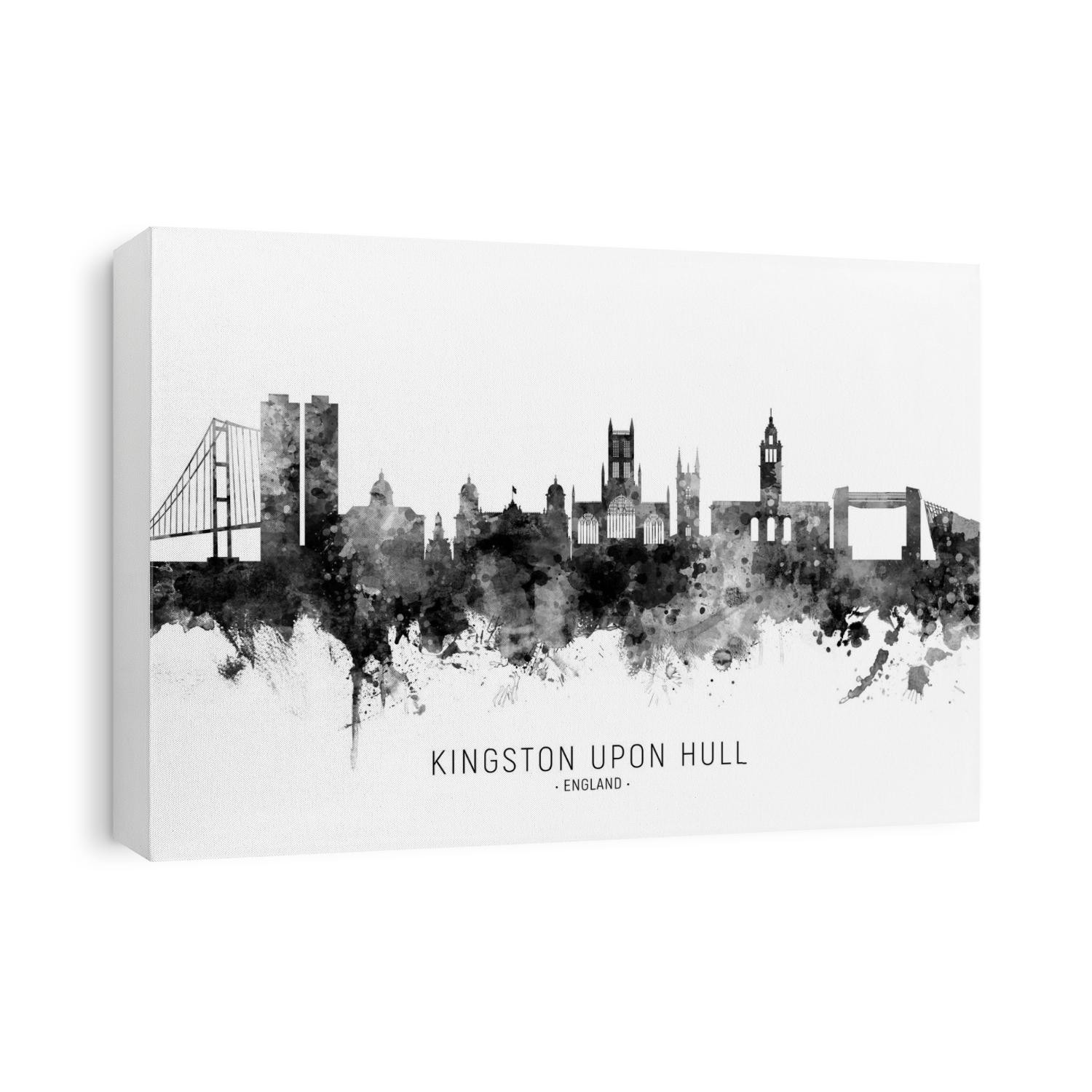 Watercolor art print of the skyline of Kingston upon Hull, England, United Kingdom