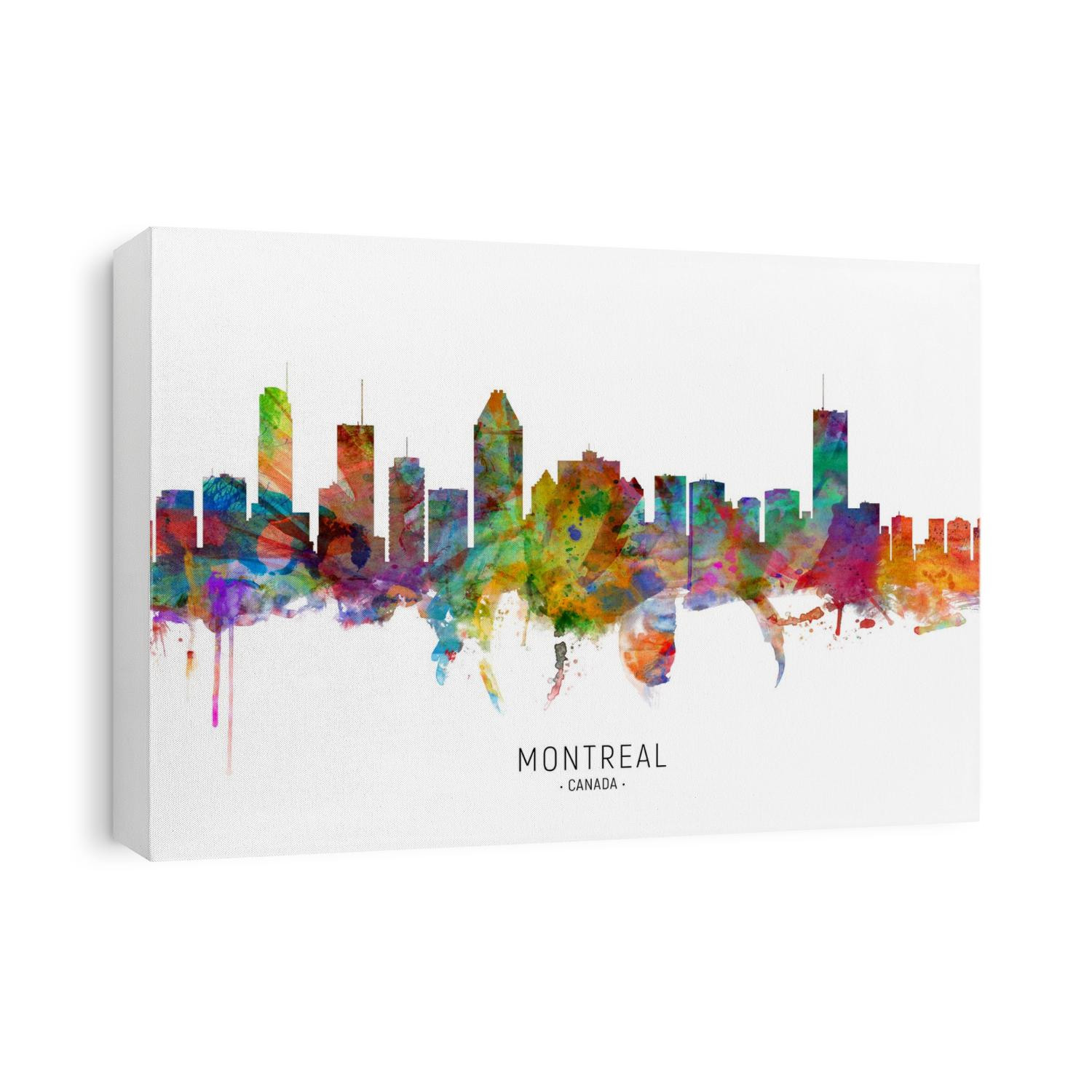 Watercolor art print of the skyline of Montreal, Canada