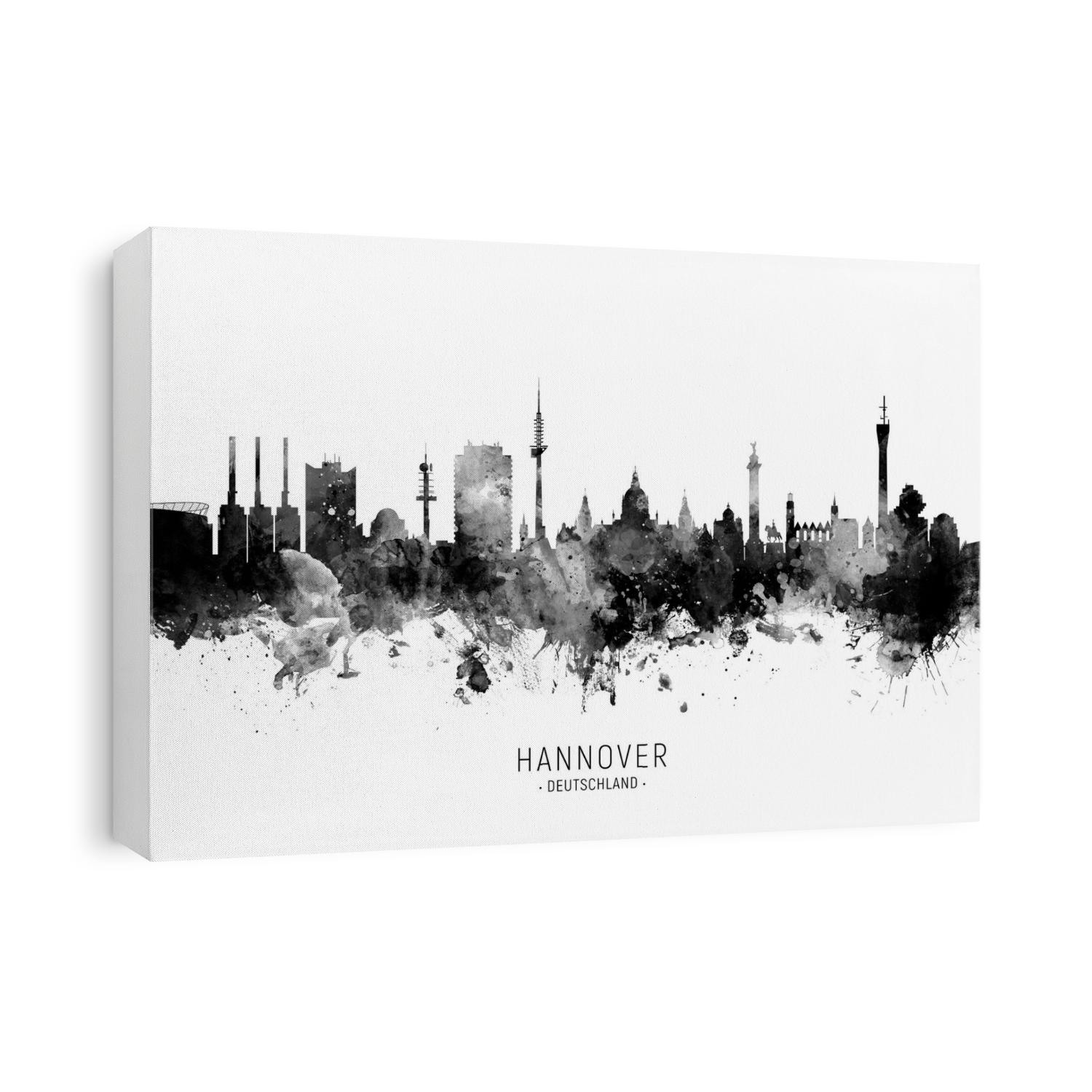 Watercolor art print of the skyline of Hannover, Germany