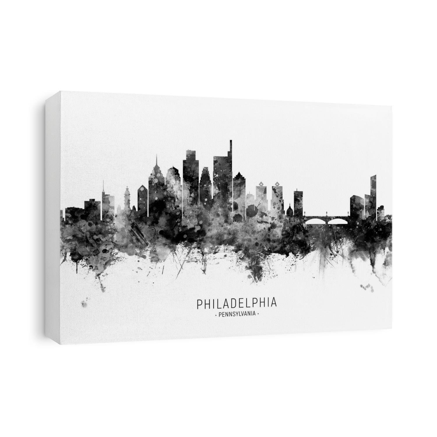 Watercolor art print of the skyline of Philadelphia, Pennsylvania, United States
