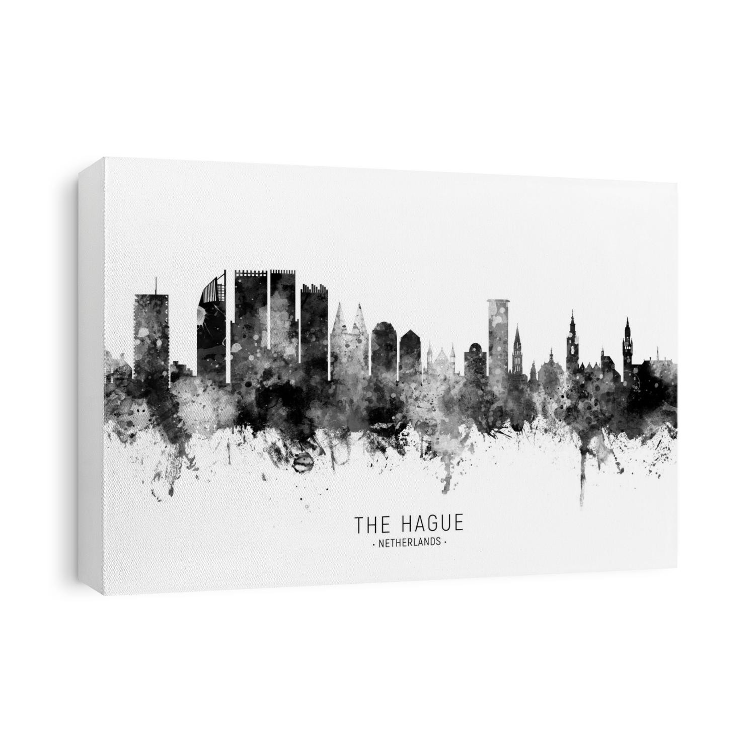 Watercolor art print of the skyline of The Hague, The Netherlands (Den Haag)