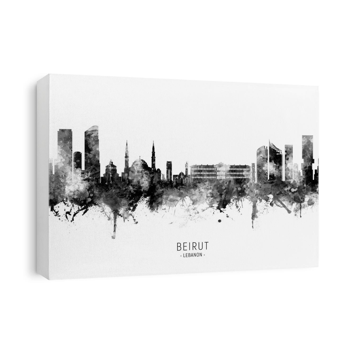 Watercolor art print of the skyline of Beirut, Lebanon