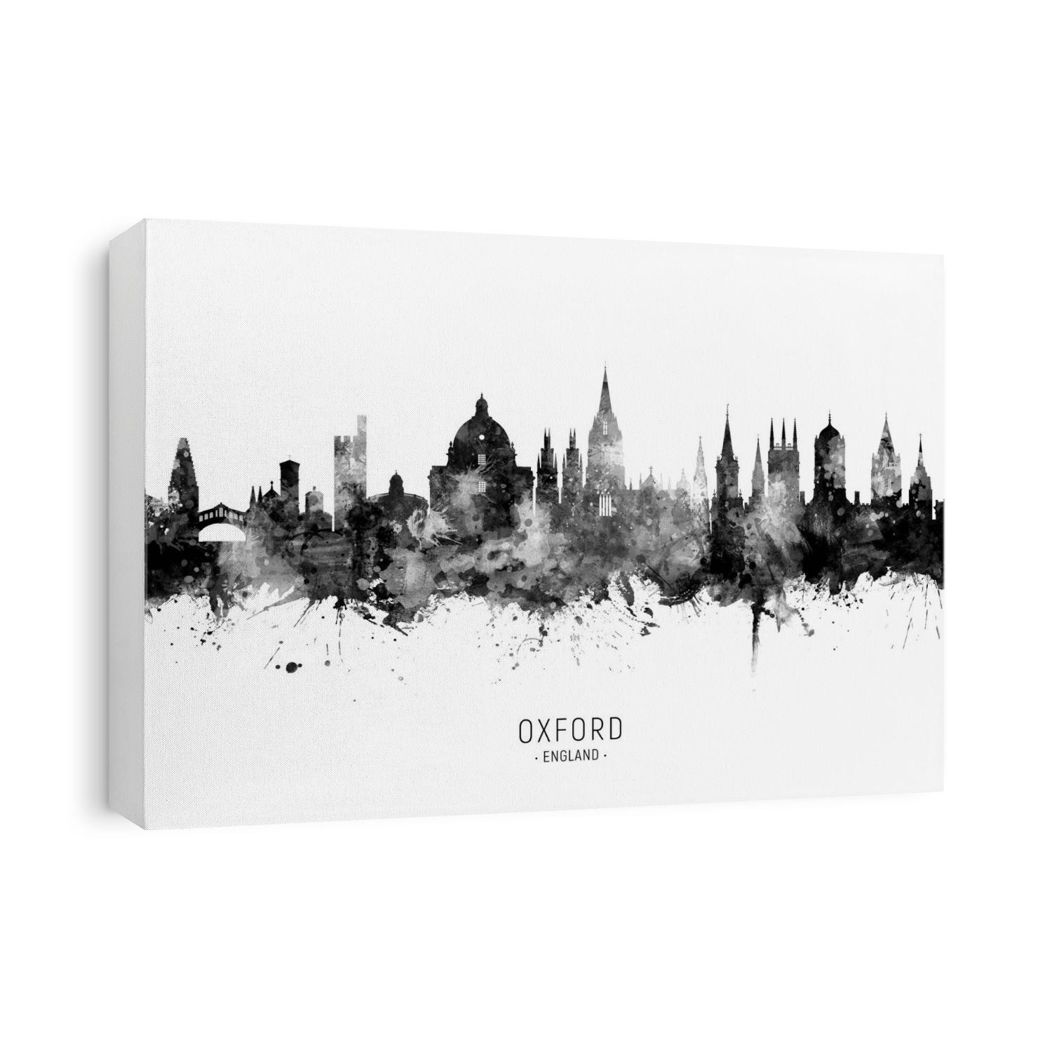 Watercolor art print of the skyline of Oxford, England, United Kingdom