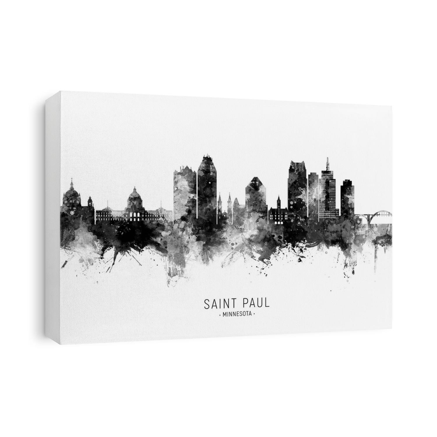 Watercolor art print of the skyline of Saint Paul, Minnesota, United States
