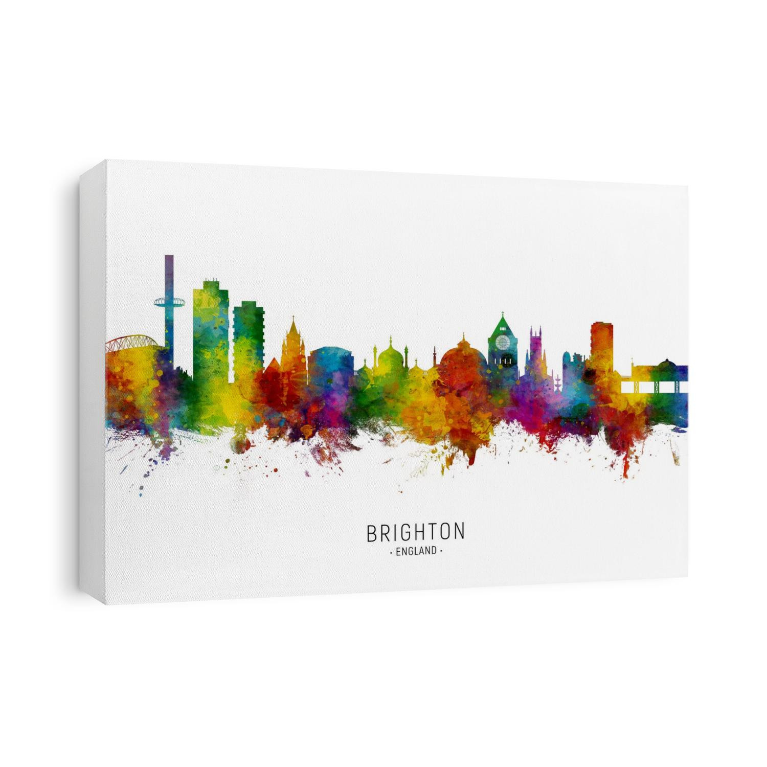 Watercolor art print of the skyline of Brighton, England, United Kingdom