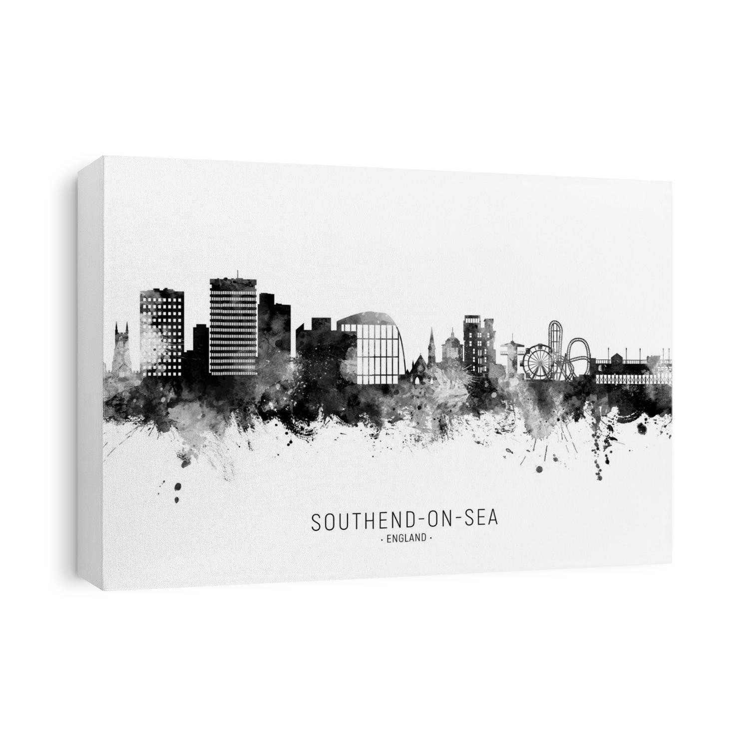 Watercolor art print of the skyline of Southend-on-Sea, England, United Kingdom