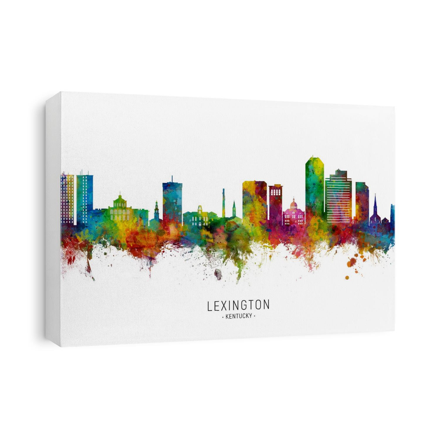 Watercolor art print of the skyline of Lexington, Kentucky