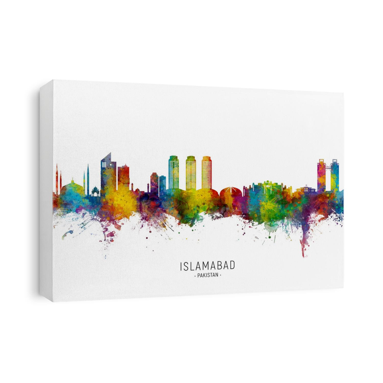 Watercolor art print of the skyline of Islamabad, Pakistan