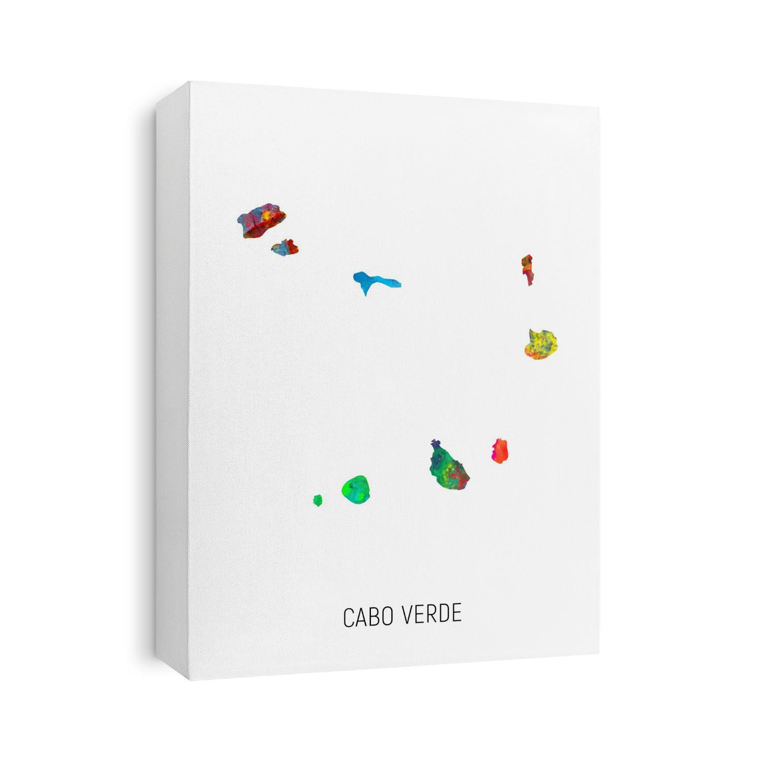 A watercolor map of Cabo Verde