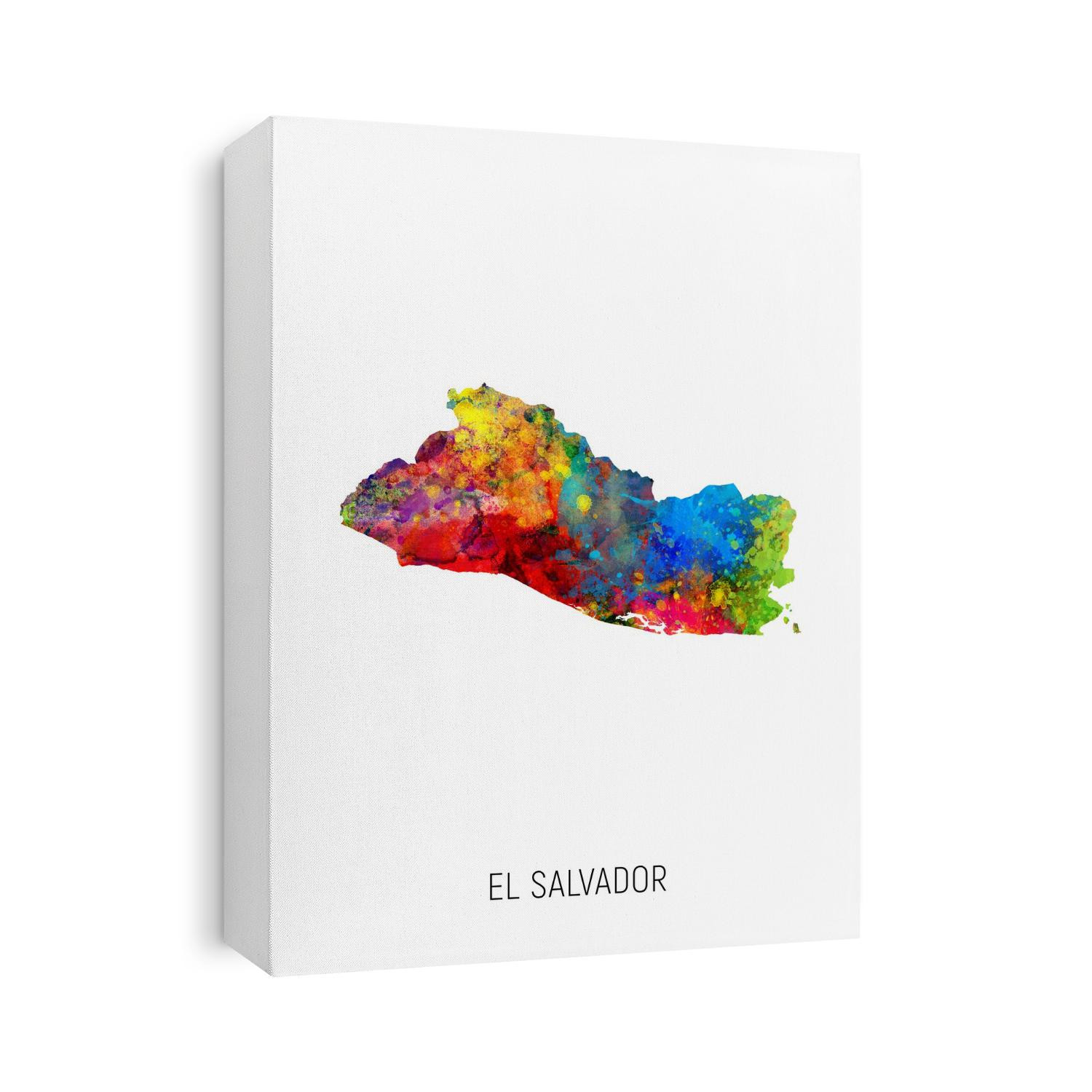 A watercolor map of El Salvador