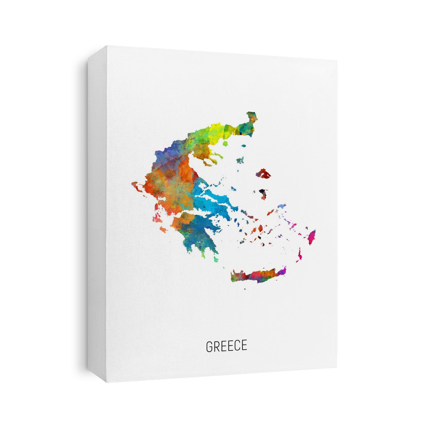 A watercolor map of Greece