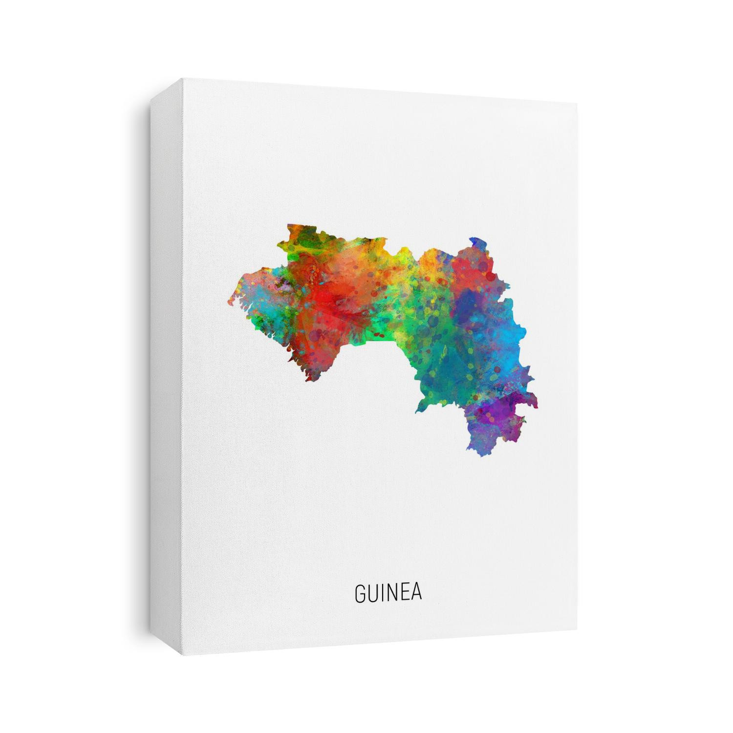 A watercolor map of Guinea