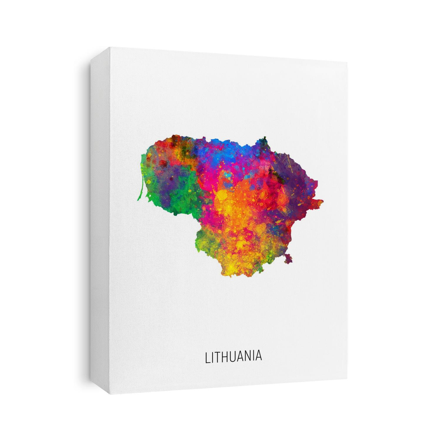 A watercolor map of Lithuania