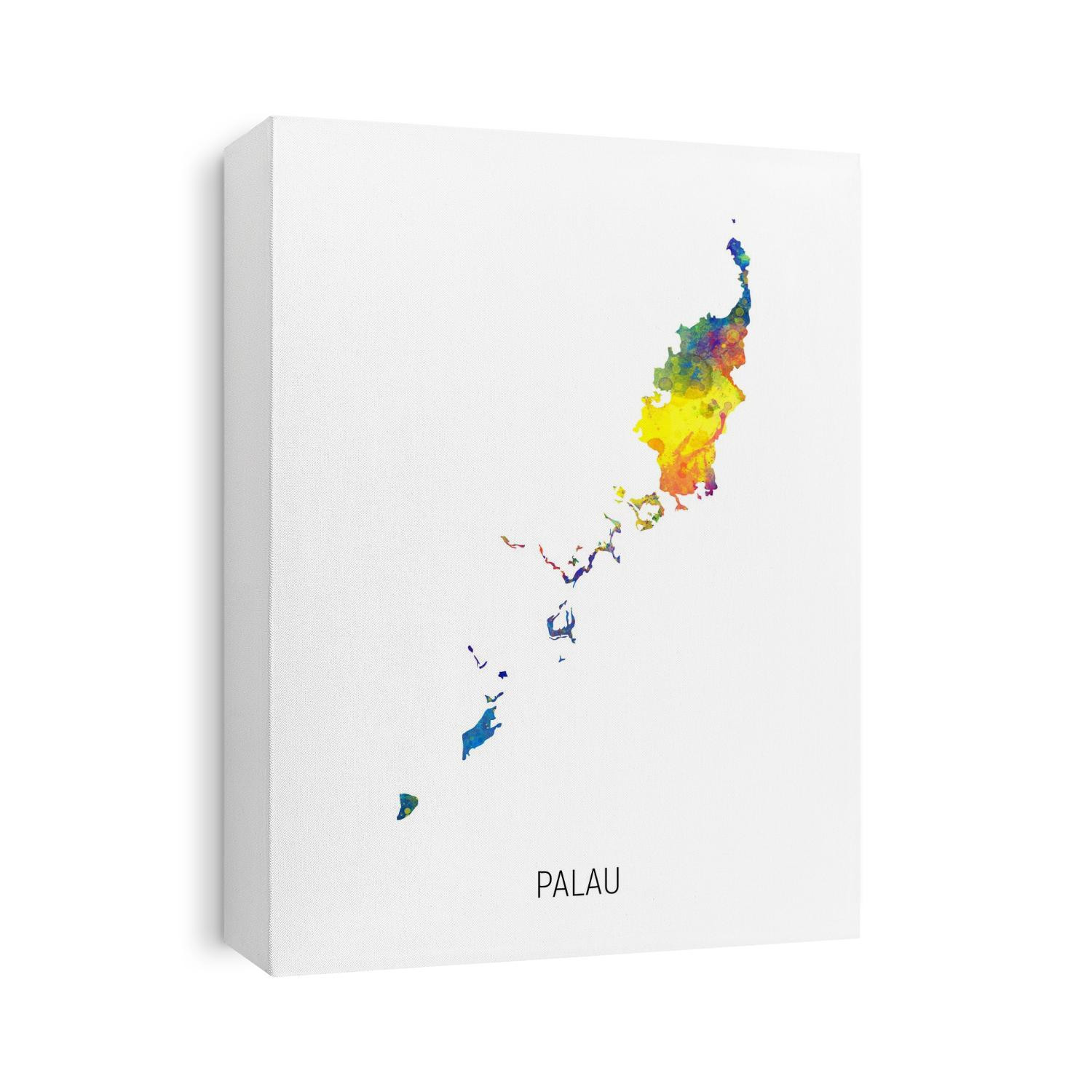 A watercolor map of Palau
