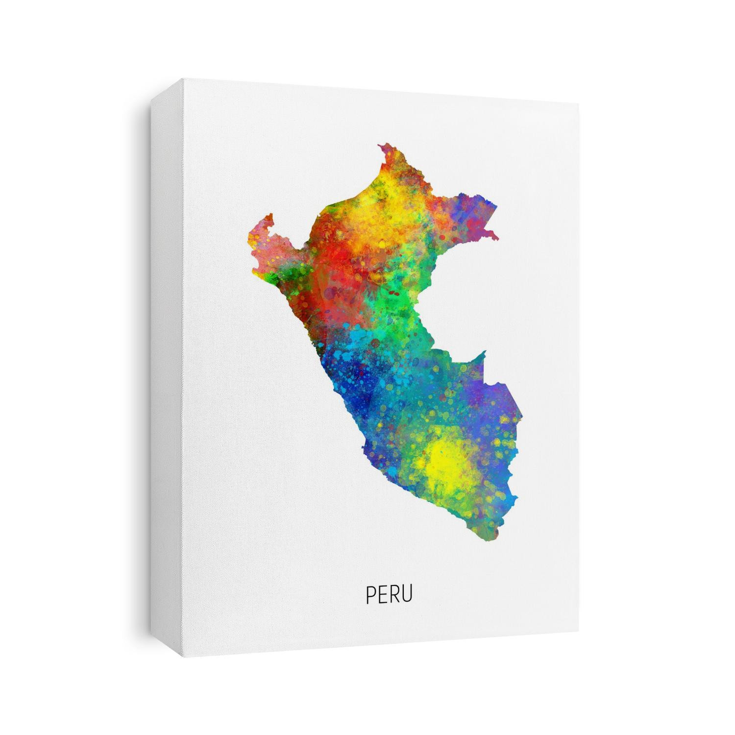 A watercolor map of Peru