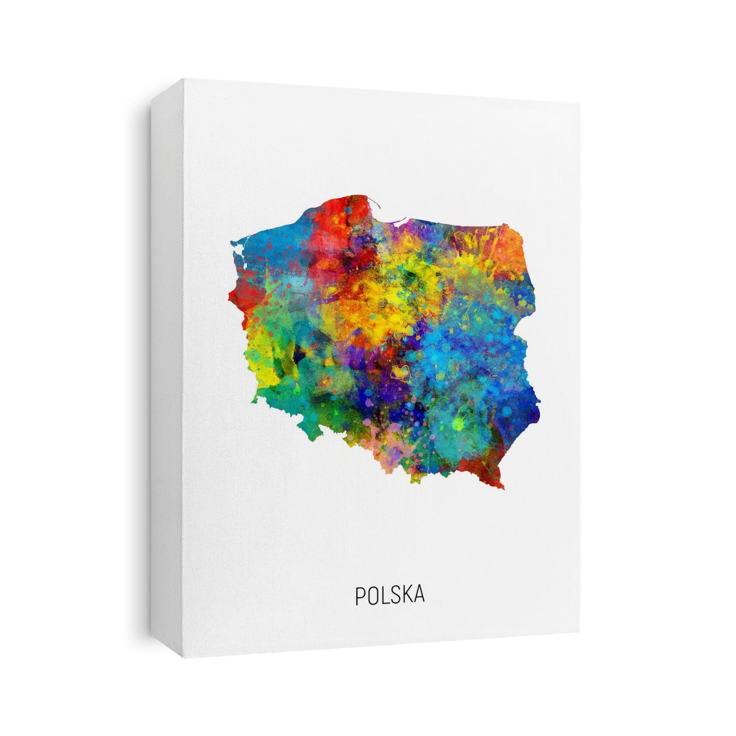 A watercolor map of Polska