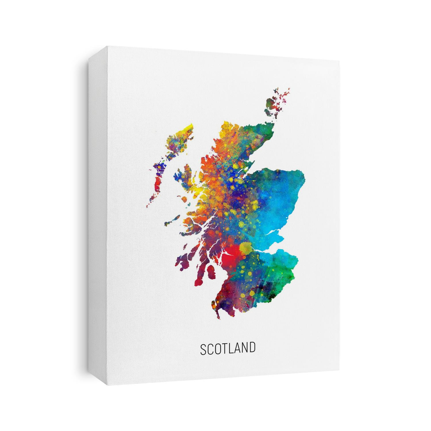 A watercolor map of Scotland