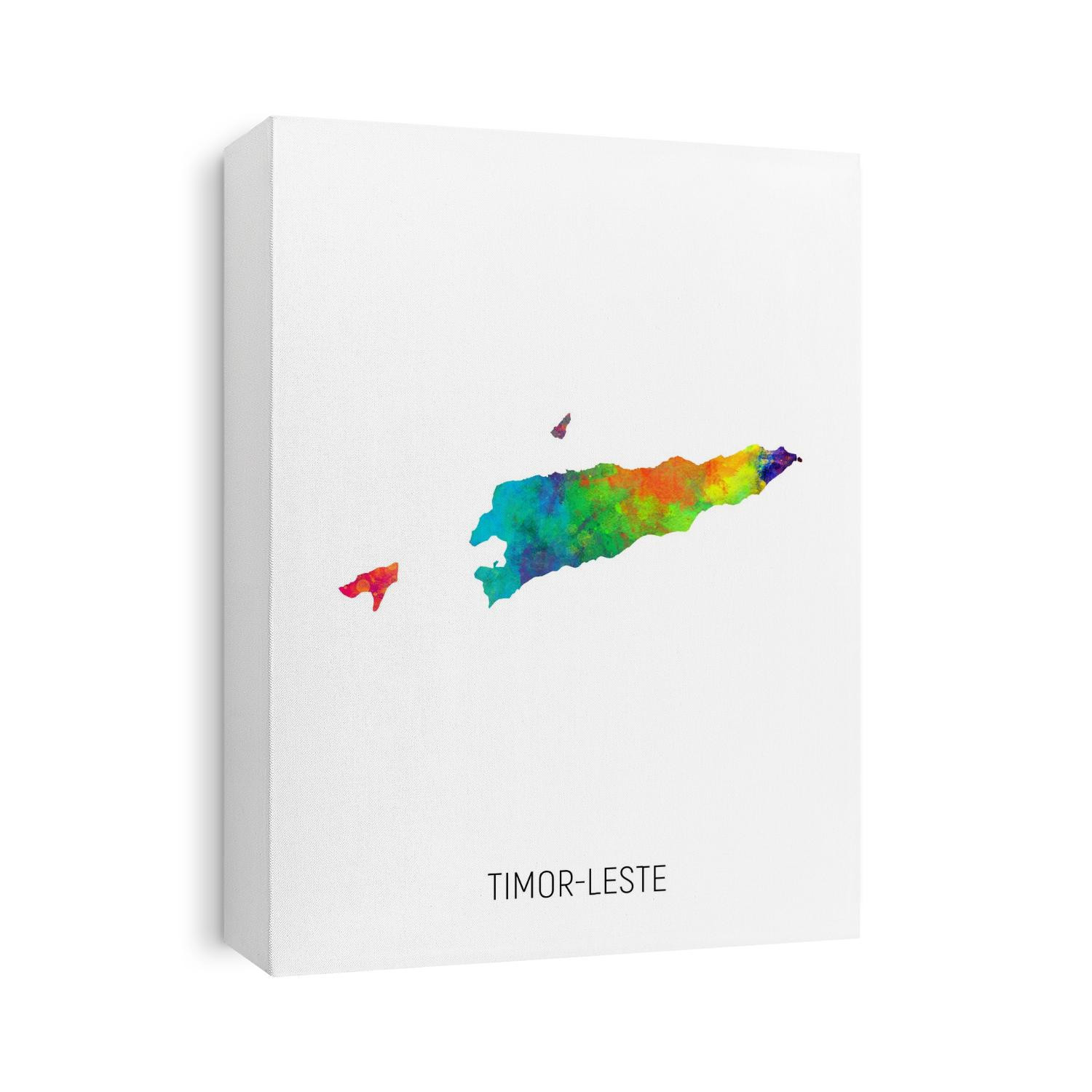 A watercolor map of Timor-Leste