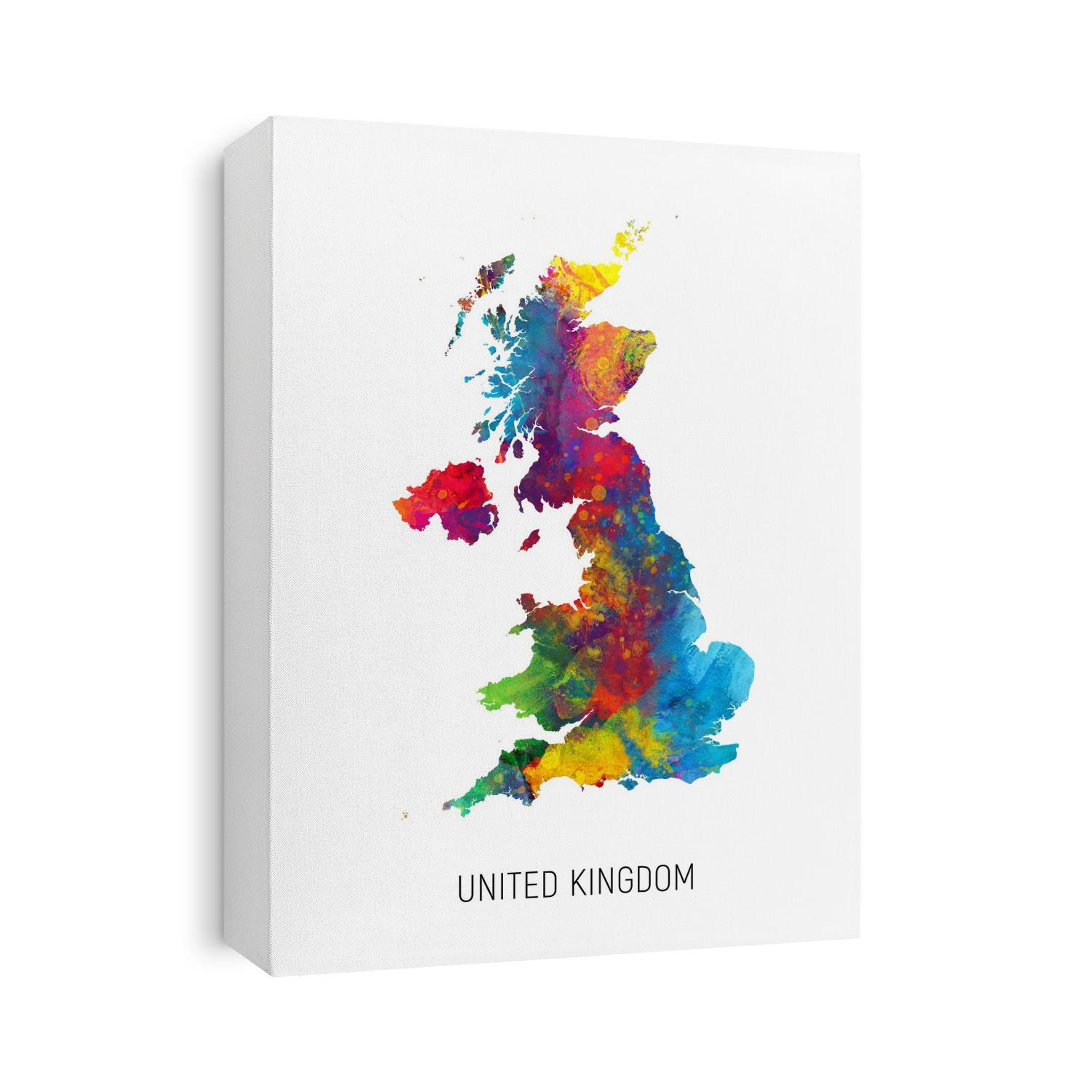 A watercolor map of United Kingdom
