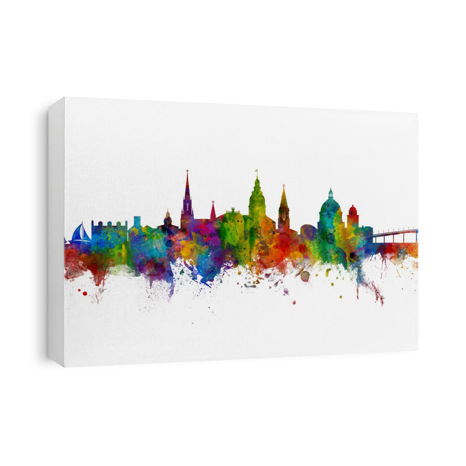 Watercolor art print of the skyline of Annapolis, Maryland, United States