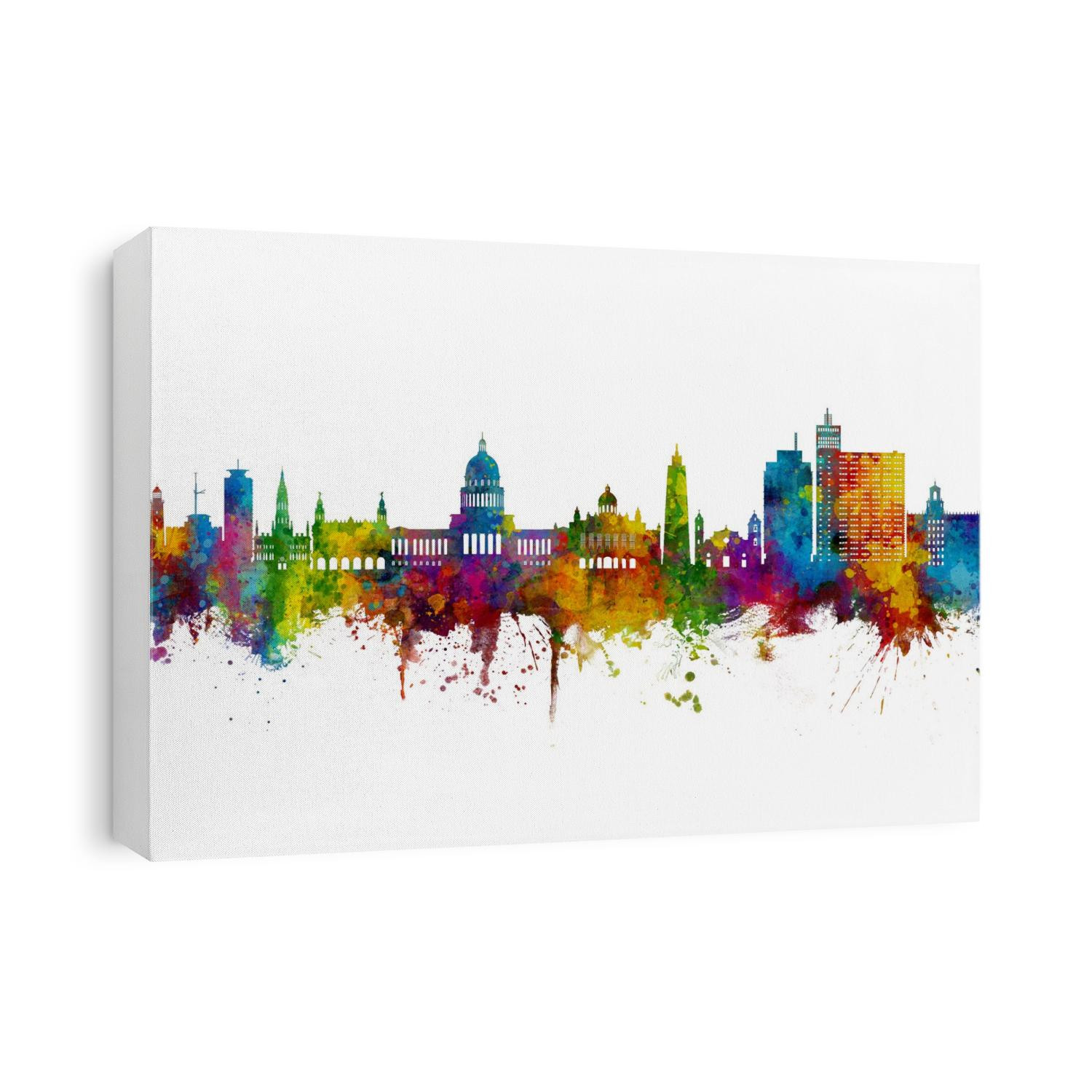 Watercolor art print of the skyline of Havana, Cuba