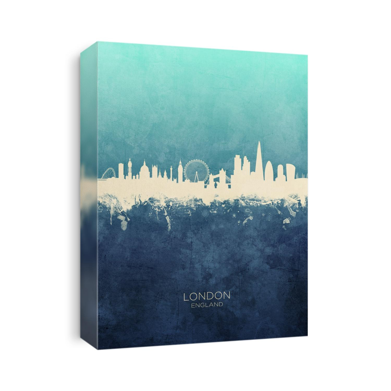 Watercolor art print of the skyline of the City of London, England