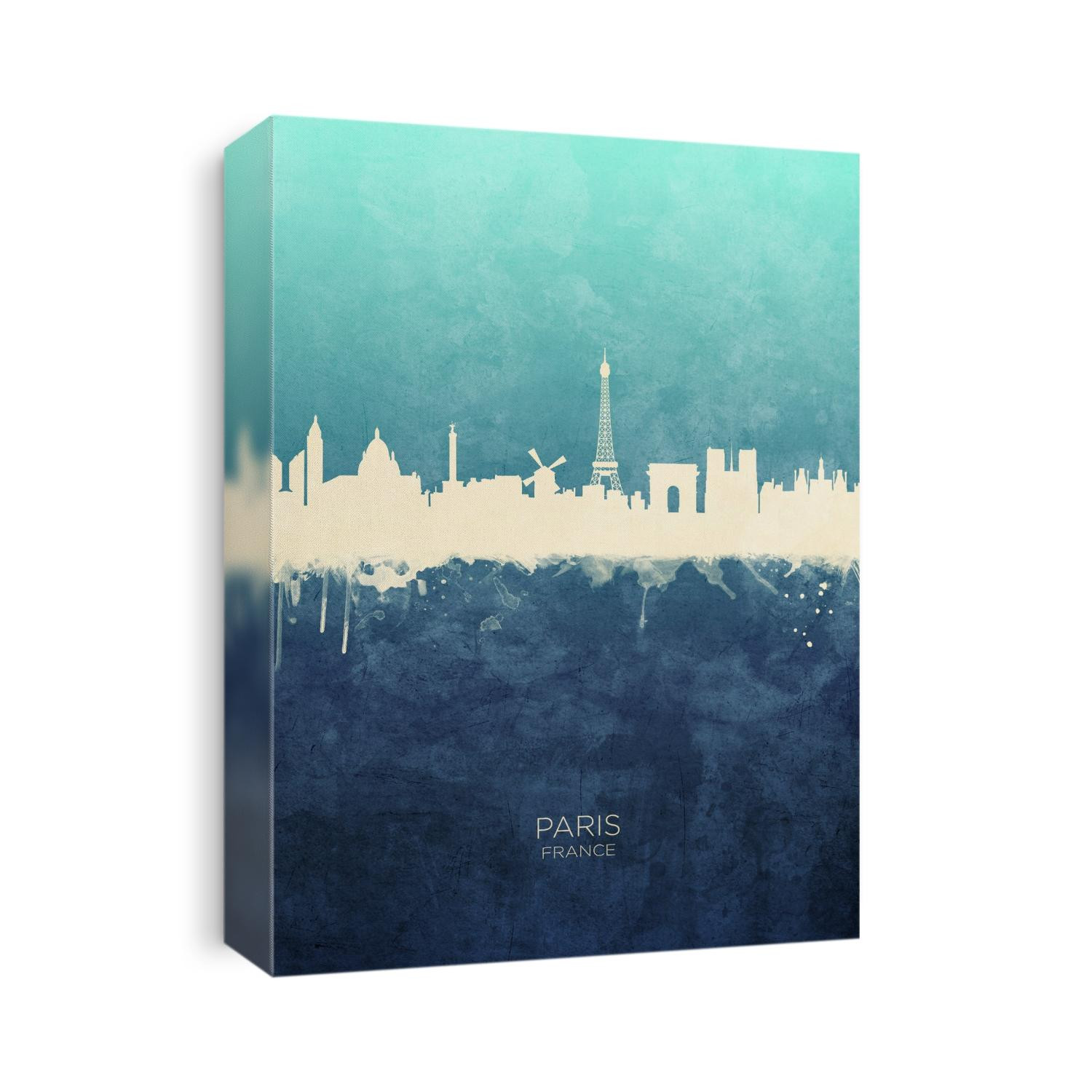 Watercolor art print of the skyline of Paris, France