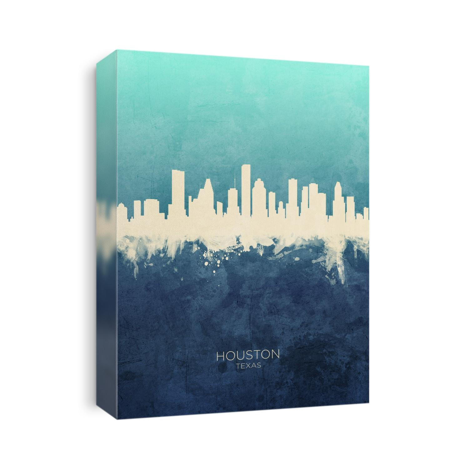 Watercolor art print of the skyline of Houston, Texas, United States