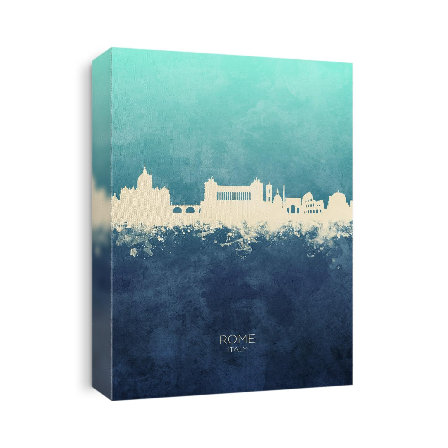 Watercolor art print of the skyline of Rome, Italy