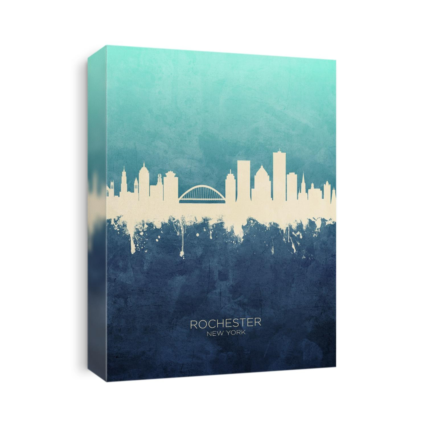 Watercolor art print of the skyline of Rochester, New York, United States