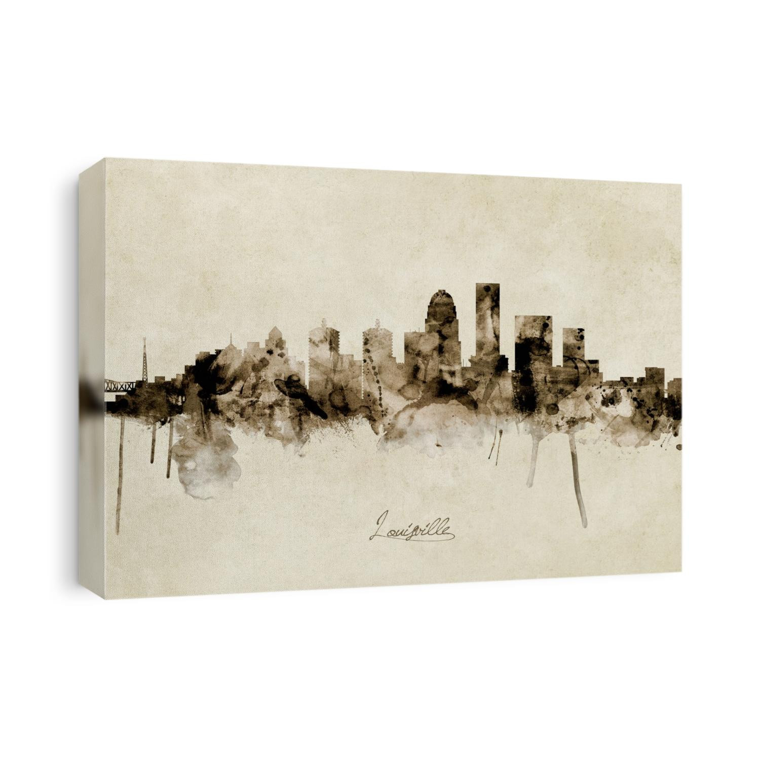 Watercolor art print of the skyline of Louisville, Kentucky, United States