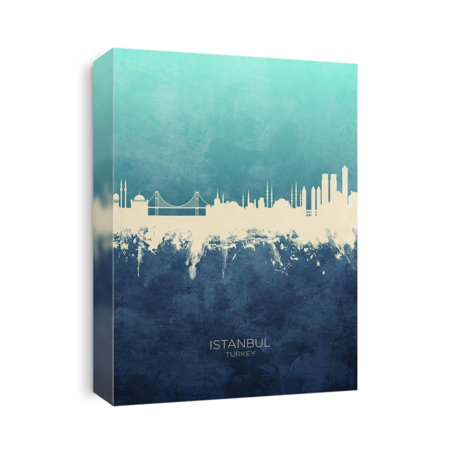 Watercolor art print of the skyline of Istanbul, Turkey