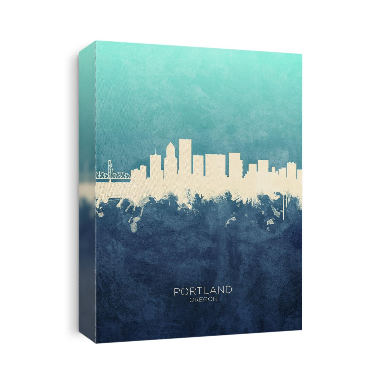 Watercolor art print of the skyline of Portland, Oregon, United States